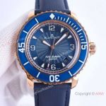 Swiss Copy Blancpain Fifty Fathoms Big Blue Rose Gold Watches Cal.9015 Movement